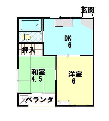 桜が丘ハイツ(2DK/1階)の間取り写真