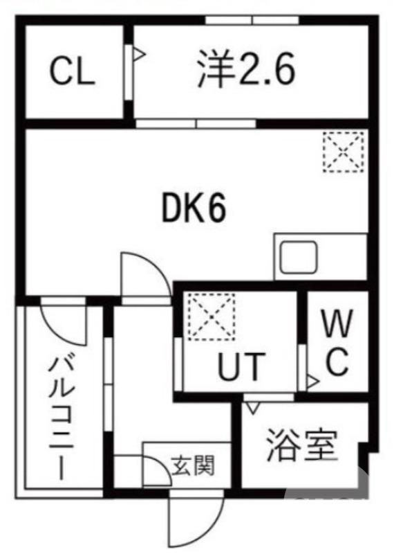 シーエムディス(1DK/1階)の間取り写真