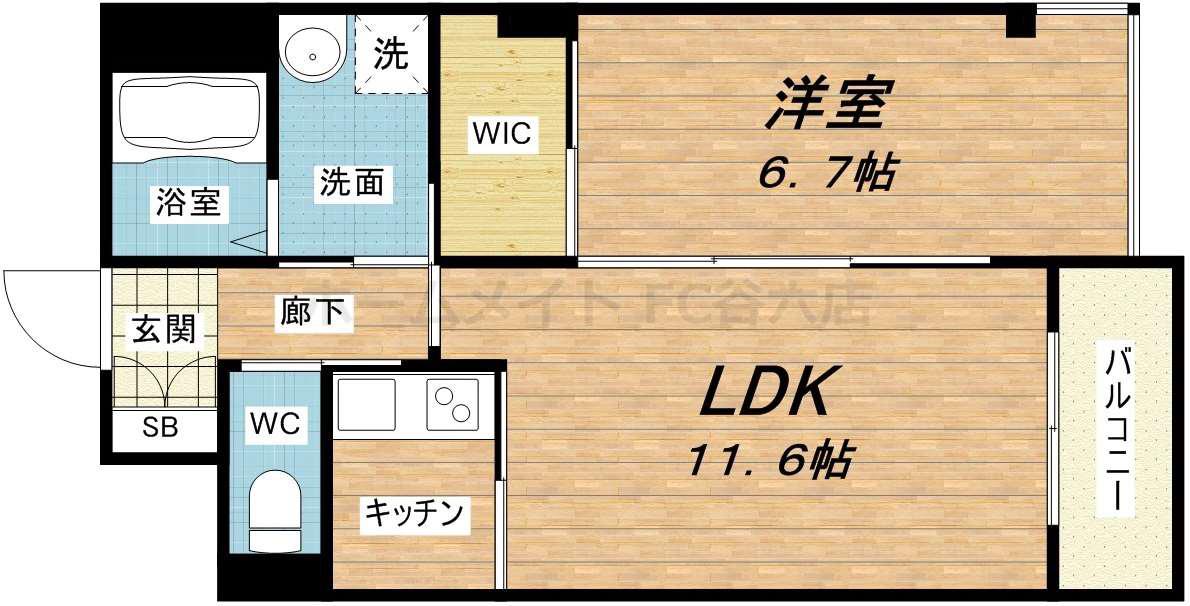シュエット メゾン(1LDK/1階)の間取り写真