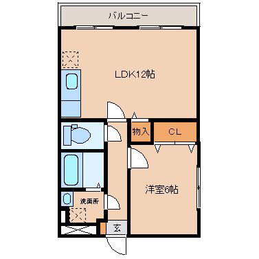 パストラーレ(1LDK/2階)の間取り写真