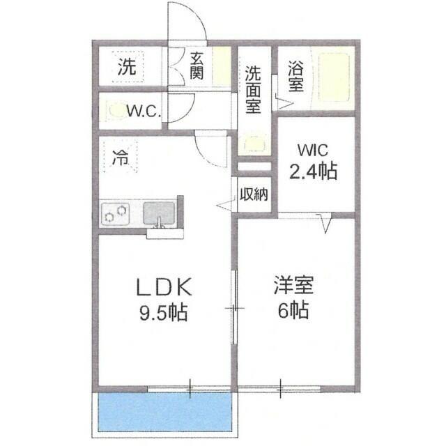 サンシティ妙蓮寺(1LDK/2階)の間取り写真