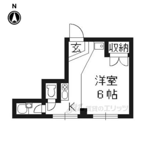 Fグロース(ワンルーム/2階)の間取り写真