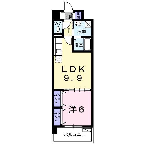 プロスペリティ(1LDK/2階)の間取り写真