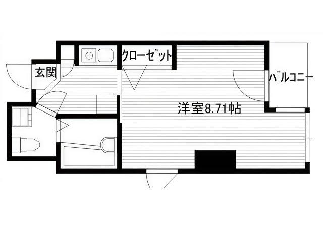 スプリーム月島II(1K/2階)の間取り写真