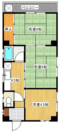 昭和ハイツ(3K/4階)の間取り写真