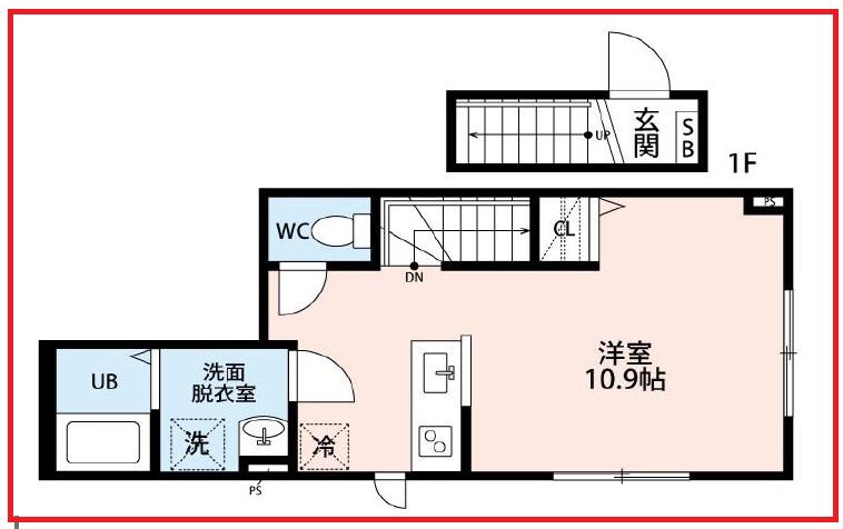 デュエロ四つ木(ワンルーム/2階)の間取り写真