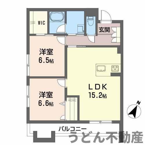 ベンベヌート(2LDK/1階)の間取り写真