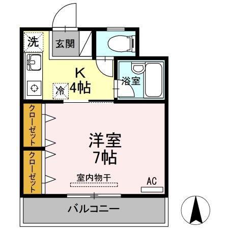 ルミナスコート(1K/2階)の間取り写真