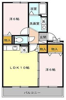 コンフォート嵯峨(2LDK/1階)の間取り写真