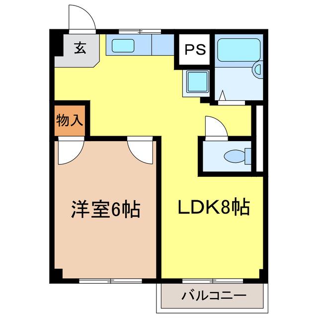 グレイスマンション(1LDK/1階)の間取り写真