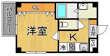 ネクステージ稲野町(1K/2階)の間取り写真