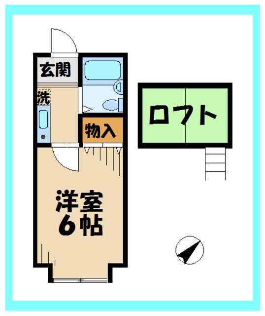 第二ハイツAMEYA(1K/1階)の間取り写真