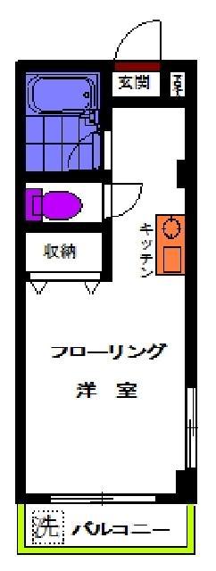 サンフラット(ワンルーム/3階)の間取り写真