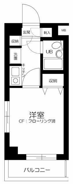 グランレーブ巣鴨(1K/2階)の間取り写真