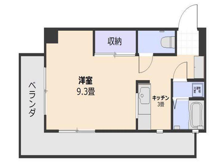ザ・バレコン(1K/3階)の間取り写真