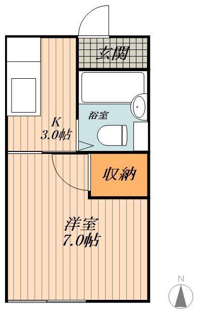 コーポ樹(1K/1階)の間取り写真