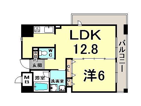 アーバネックス神戸駅前(1LDK/9階)の間取り写真