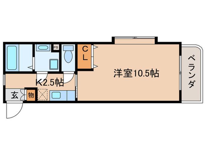 ドマーニ茶屋ヶ坂(1K/3階)の間取り写真