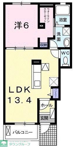 ノーブル・パレスIII(1LDK/1階)の間取り写真