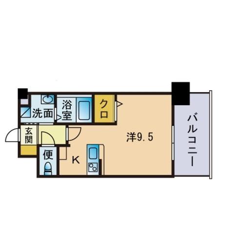 エンクレスト博多駅東2(ワンルーム/5階)の間取り写真
