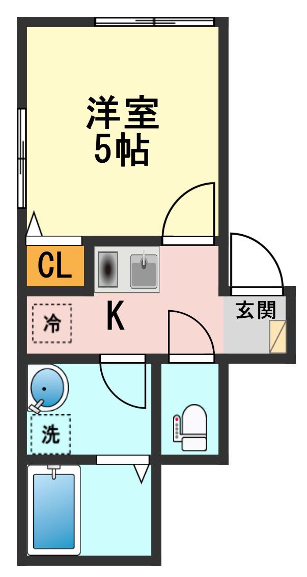 TOCA新柴又(1K/3階)の間取り写真
