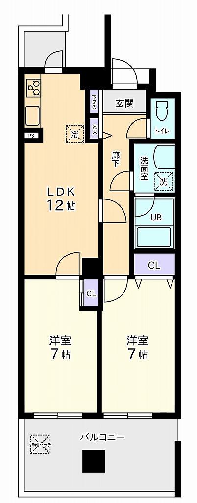ステックスストゥリームエクセレント(2LDK/4階)の間取り写真