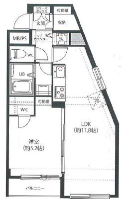 トーカンマンション駒込(1LDK/12階)の間取り写真
