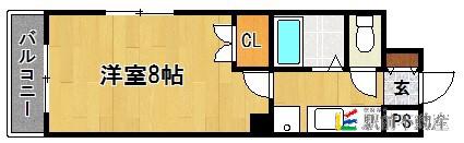 リファレンス住吉(1K/3階)の間取り写真