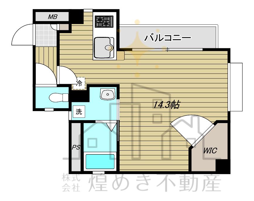 レジデンス光・上之園(ワンルーム/3階)の間取り写真