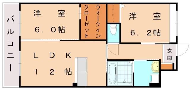 レジェンドソーラー日蒔野(2LDK/5階)の間取り写真