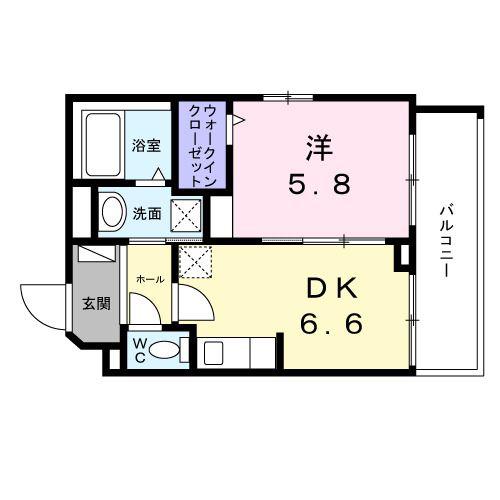 フラッグシップ中町(1DK/3階)の間取り写真