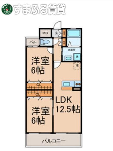 FRESCO SECOND(2LDK/2階)の間取り写真