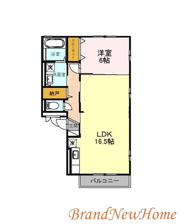 コンフォール堺北(1LDK/2階)の間取り写真