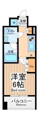 ライジングプレイス川崎(1K/11階)の間取り写真
