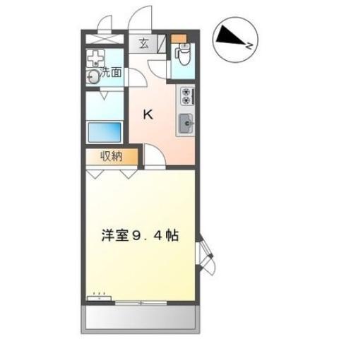 FSCOURT(1K/2階)の間取り写真