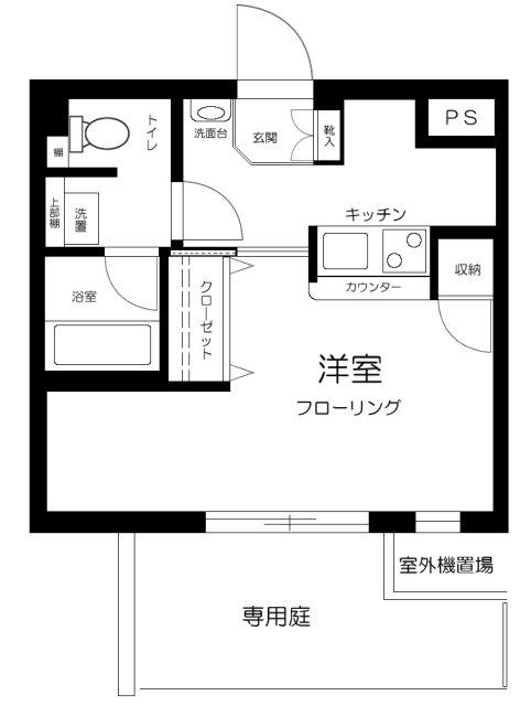 カリーノ池袋(1K/1階)の間取り写真