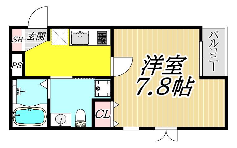 コンフォート中喜(1K/2階)の間取り写真