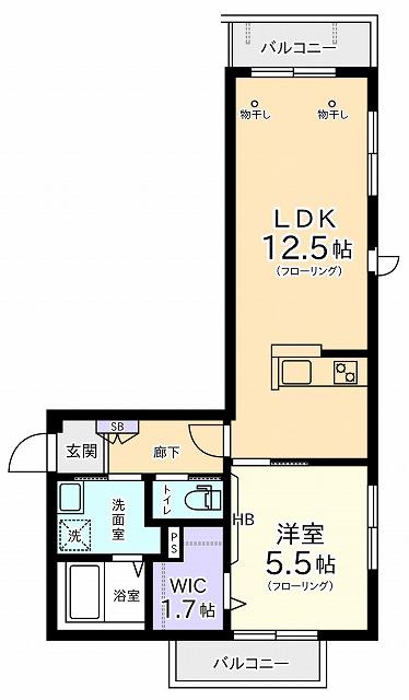 MAISON OHNO(1LDK/1階)の間取り写真