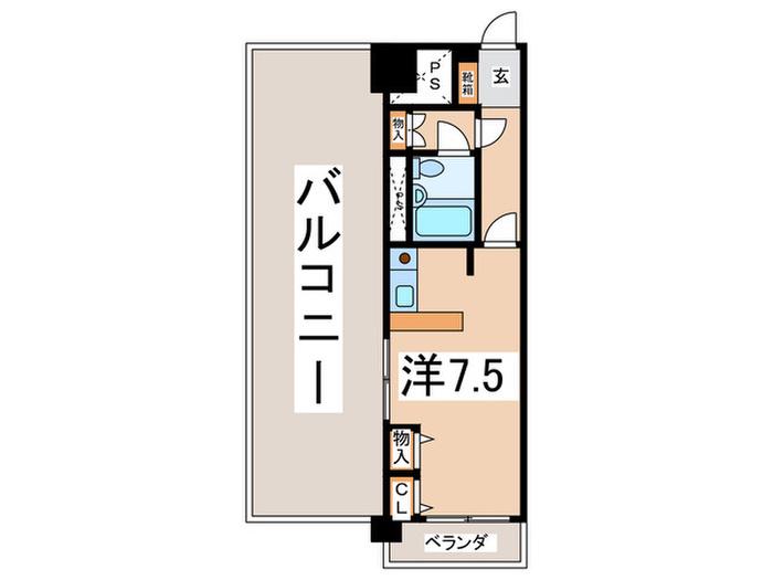 ライオンズプラザ平塚(ワンルーム/5階)の間取り写真