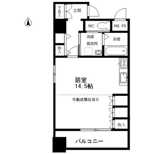ゴールドヒルズ渡辺(1LDK/4階)の間取り写真