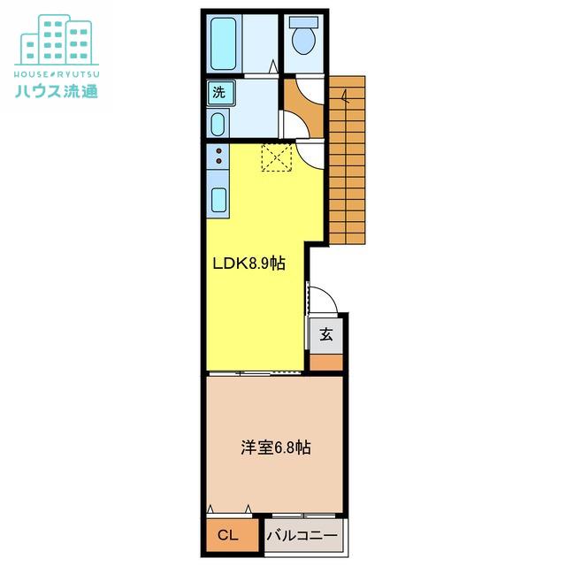 RESIDENCE矢の平(1LDK/2階)の間取り写真
