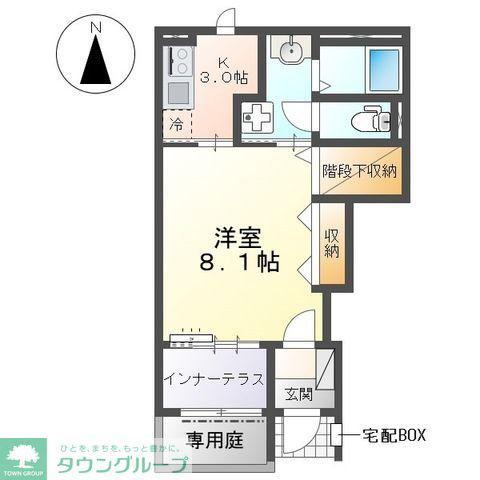 大和市深見台アパート(1K/1階)の間取り写真
