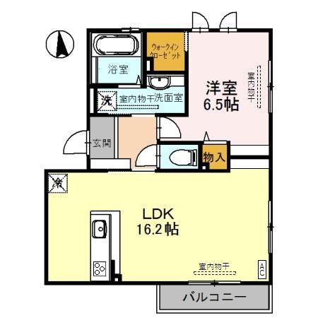 サザンピース(1LDK/2階)の間取り写真