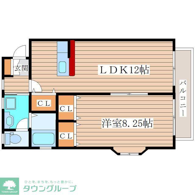 アヴァンセ栗生(1LDK/1階)の間取り写真