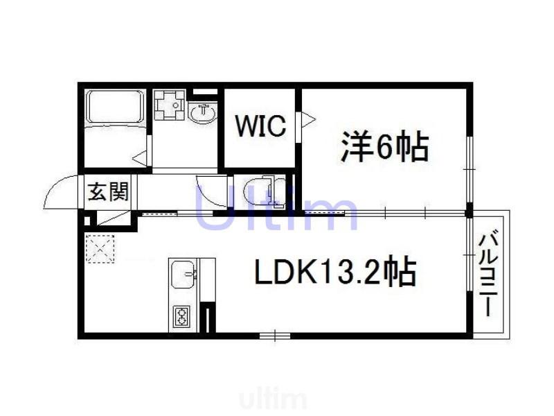ルアンブル(1LDK/1階)の間取り写真