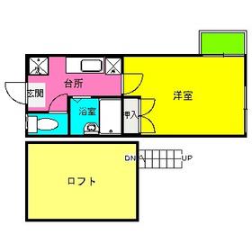 ローズハイツ(1K/2階)の間取り写真