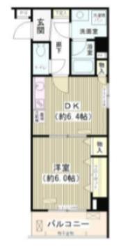 CASA MIA(1DK/4階)の間取り写真