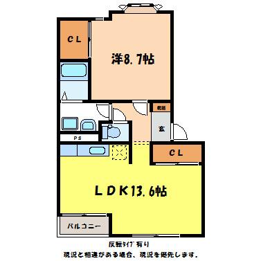 ルミナス(1LDK/2階)の間取り写真