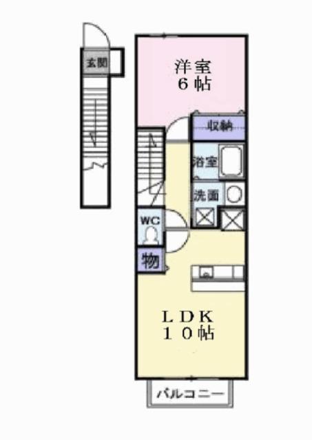 クレメント・ユニティ(1LDK/2階)の間取り写真
