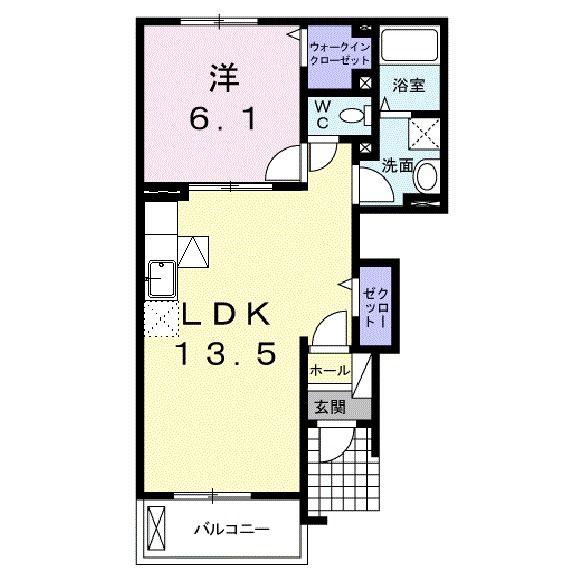 クリアネスYーII(1LDK/1階)の間取り写真